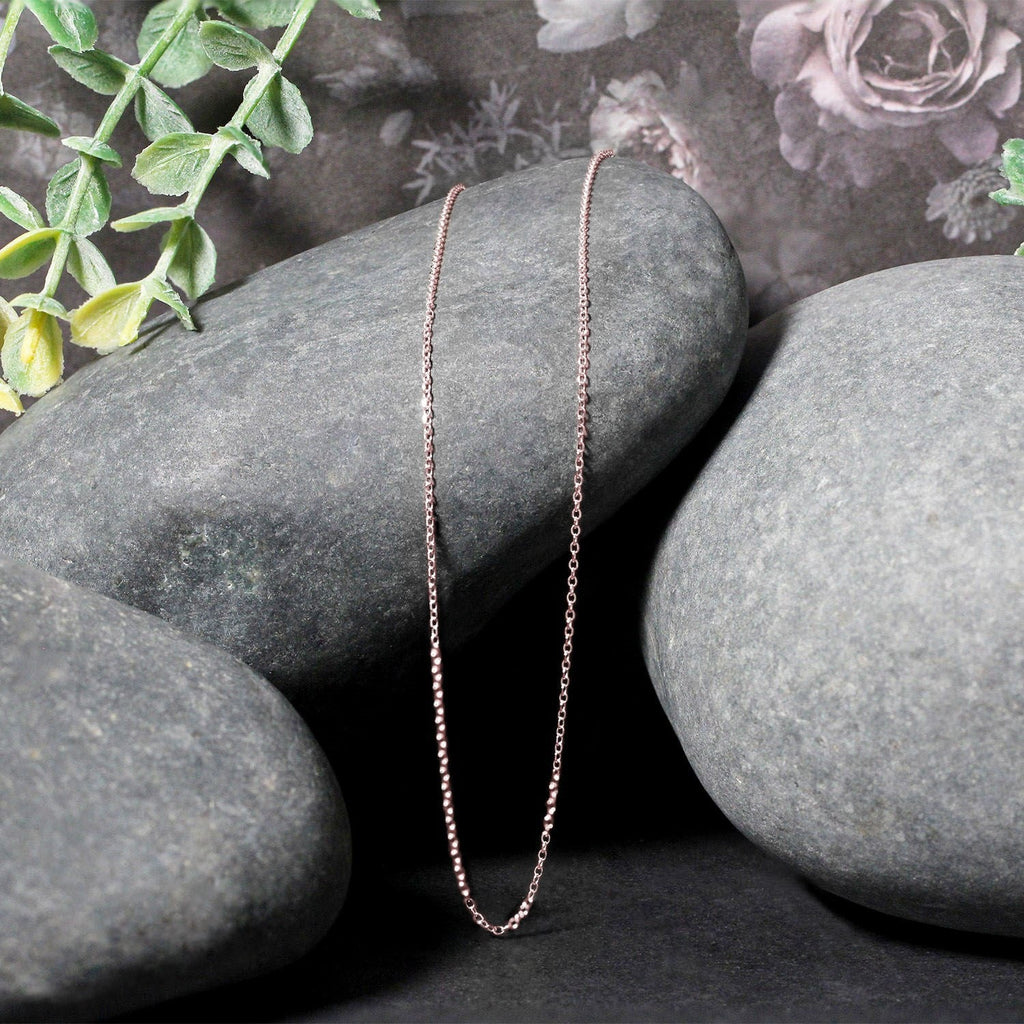 14k Pink Gold Diamond Cut Cable Link Chain 0.8mm