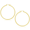 14k Yellow Gold Polished Hoop Earrings (55 mm)