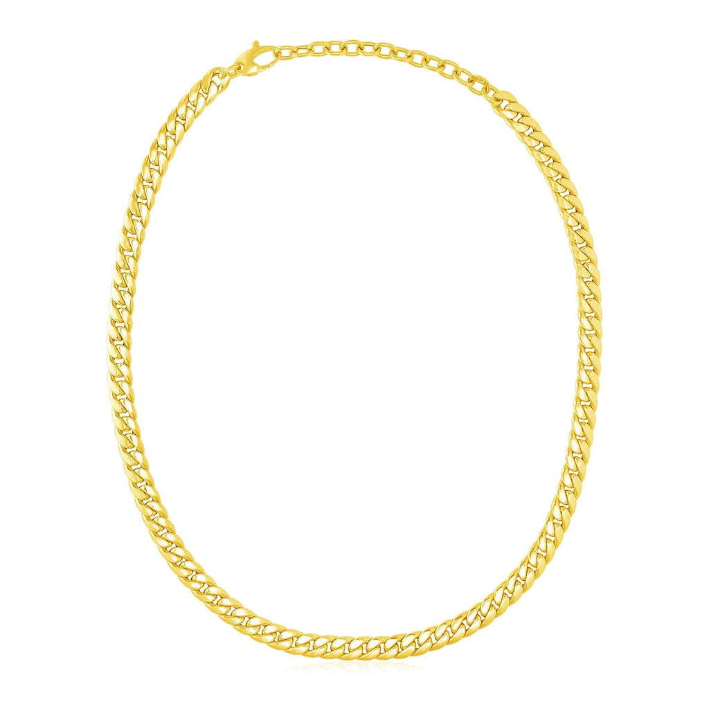 14k Yellow Gold Cuban Chain Choker Necklace