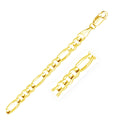 6.0mm 14k Yellow Gold Solid Figaro Bracelet
