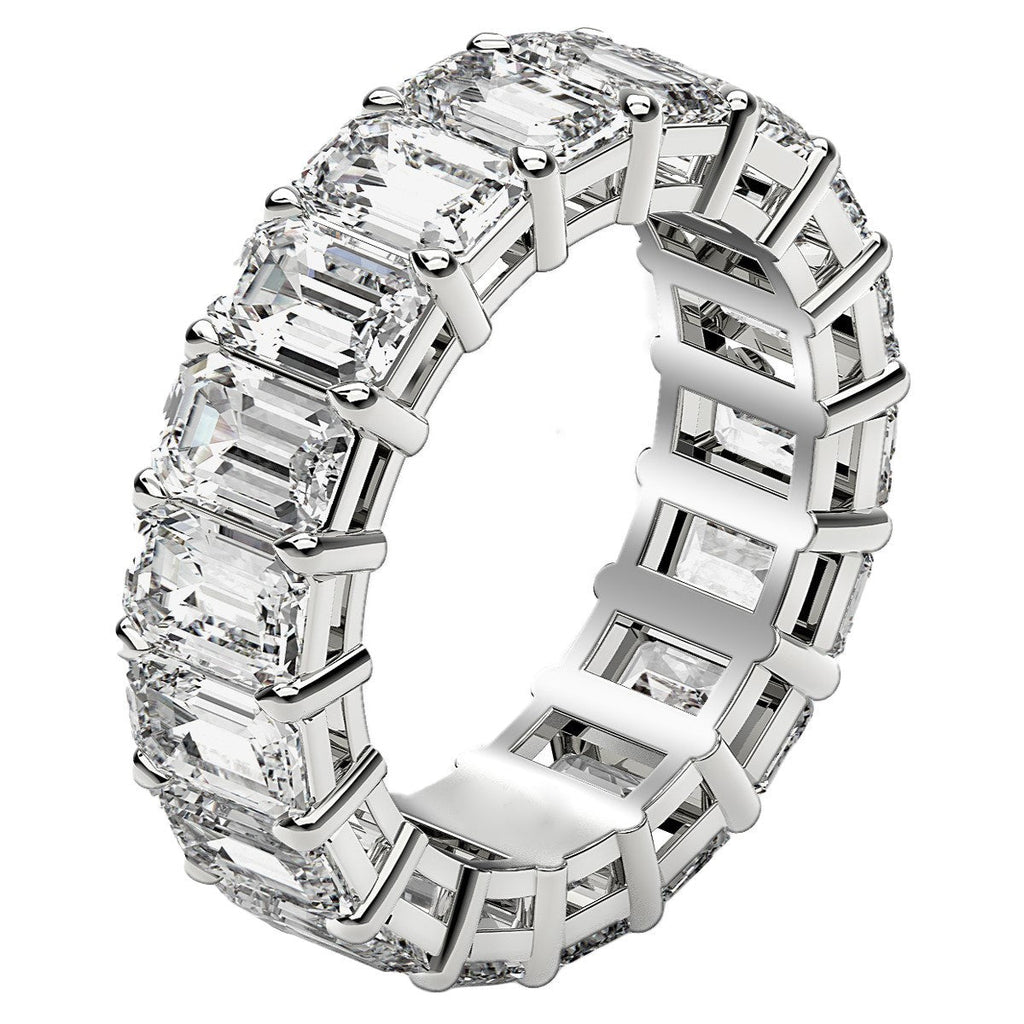 Emerald Cut Lab Grown Diamond Eternity Ring in 14k White Gold (8 cttw FG/VS2)