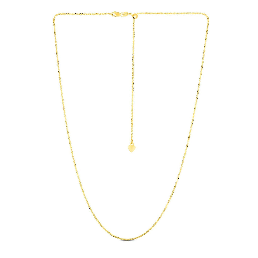 14k Yellow Gold Adjustable Sparkle Chain 1.5mm