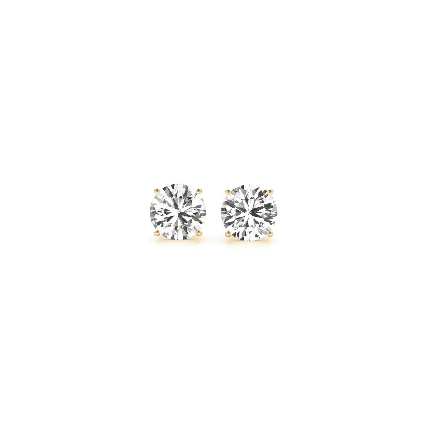 1 cttw Certified IGI Lab Grown Round Diamond Stud Earrings 14k Yellow Gold (G/VS2)