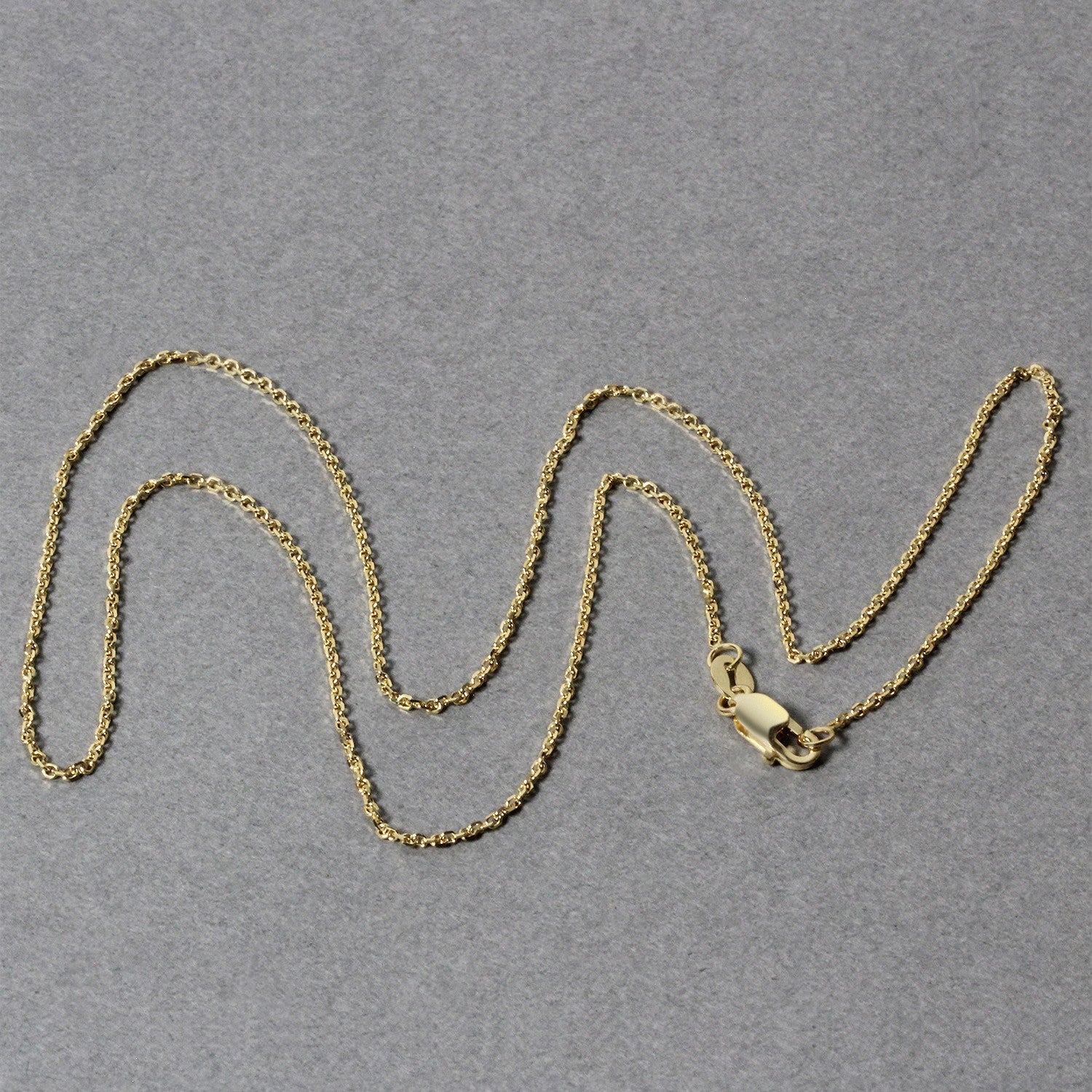 14k Yellow Gold Diamond Cut Cable Link Chain 1.1mm