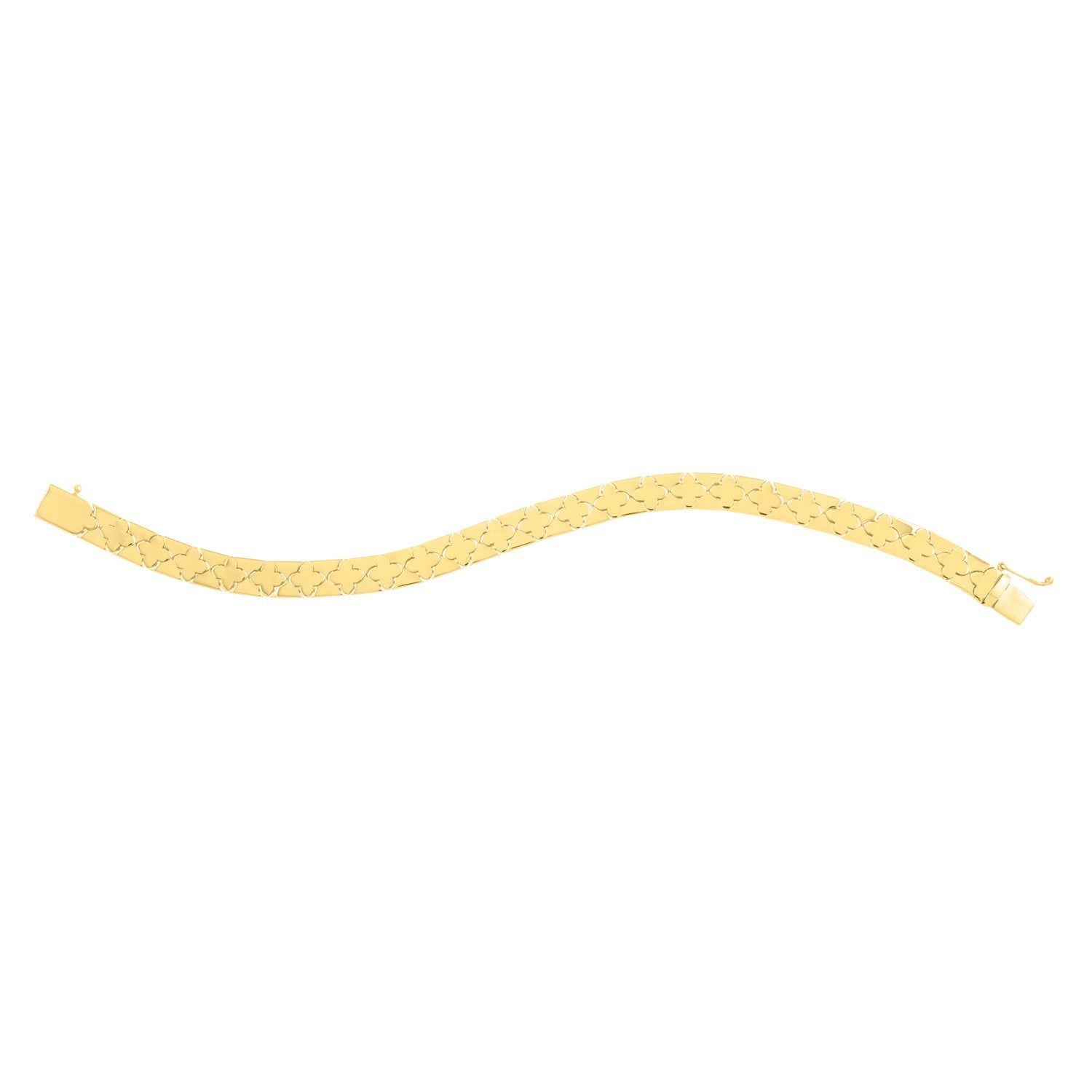 14k Yellow Gold 7 inch Clover Bracelet (6.50 mm)