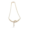 14k Yellow Gold 17.0 Cttw Diamond Double Row Lariat 18" Inch Tennis Necklace with Pear Shape Diamond Drop Tips (I-J Color, VS2-SI1 Clarity)
