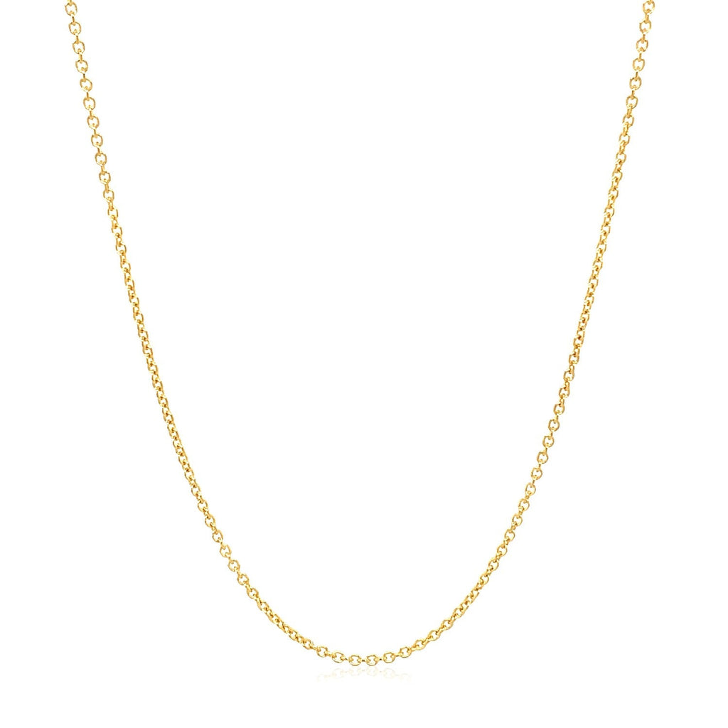 14k Yellow Gold Round Cable Link Chain 1.2mm