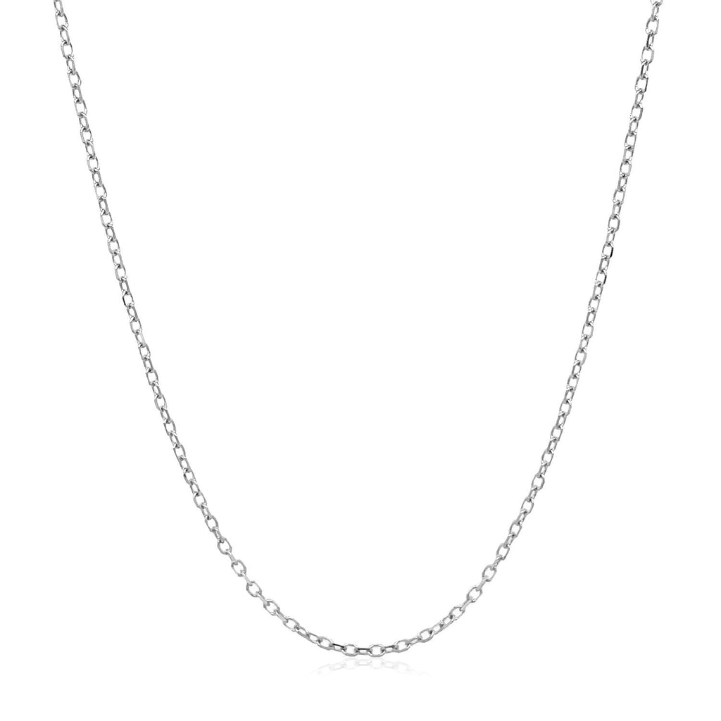 14k White Gold Faceted Cable Link Chain 1.3mm