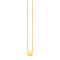 14k Yellow Gold Necklace with Polished Round Pendant with Diamond