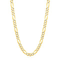 6.0mm 14K Yellow Gold Solid Pave Figaro Chain