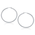 10k White Gold Polished Hoop Earrings (40 mm)