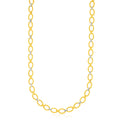 14k Two-Tone Gold Multi-Textured Oval Link Fancy Necklace