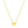 14k Yellow Gold Polished Mini Heart Necklace