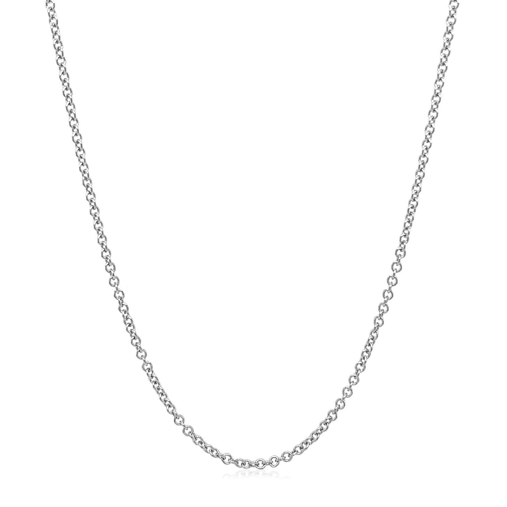 14k White Gold Round Cable Link Chain 1.5mm