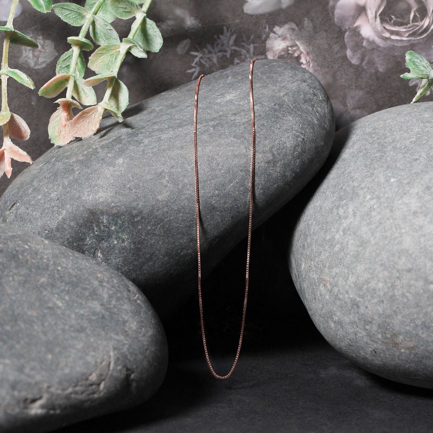 14k Rose Gold Classic Box Chain 0.4mm