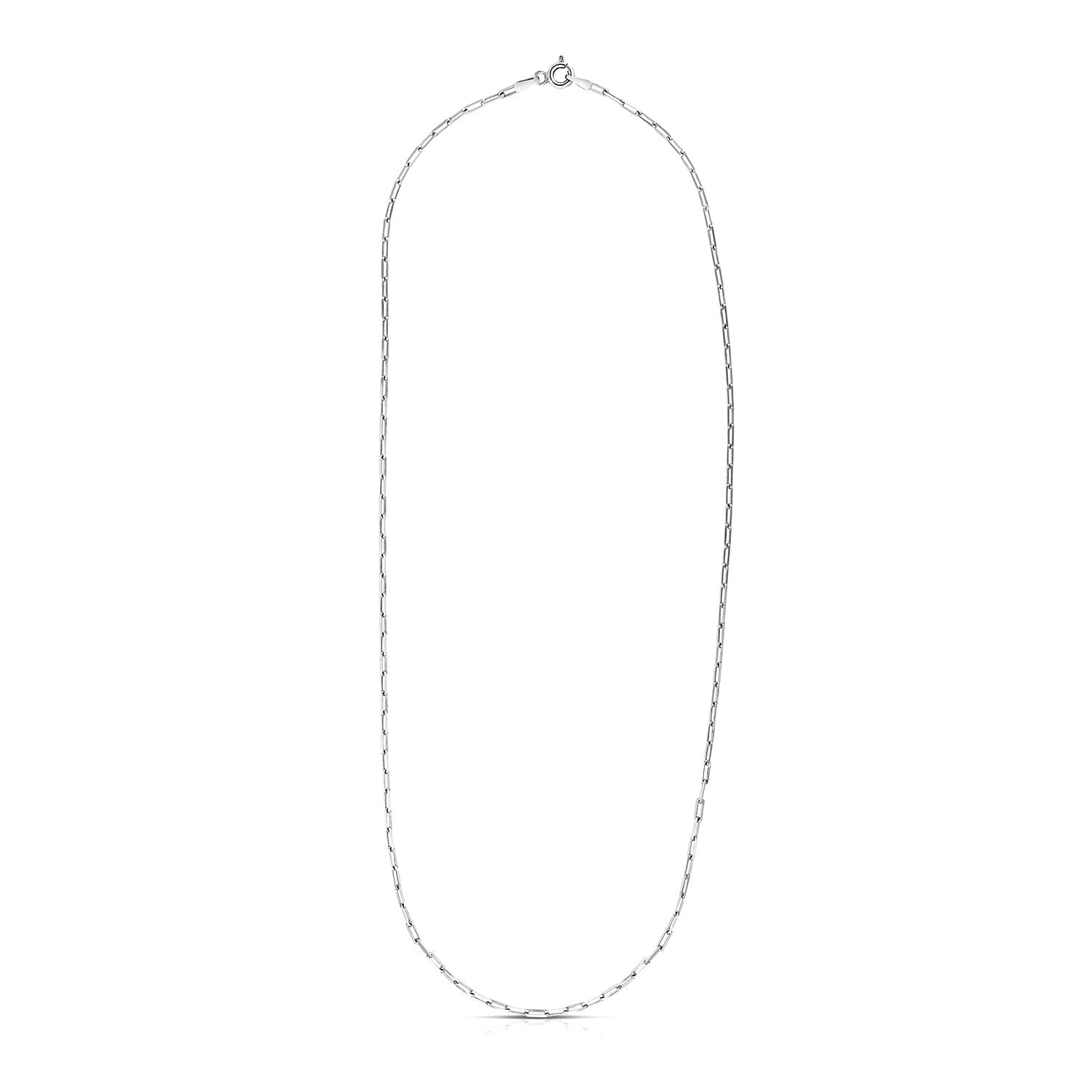 Sterling Silver Rhodium Plated Paperclip Chain (1.8 mm)