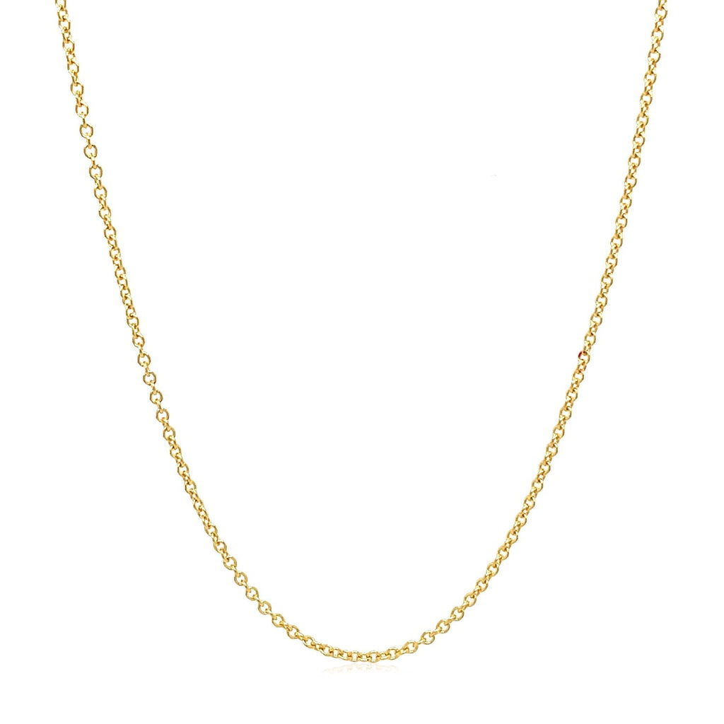 14k Yellow Gold Round Cable Link Chain 1.3mm