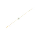 14k Yellow Gold Blue Evil Eye Bracelet (1.00 mm)