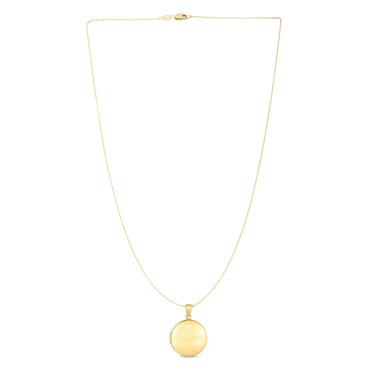 14k Yellow Gold Tree of Life Locket Necklace