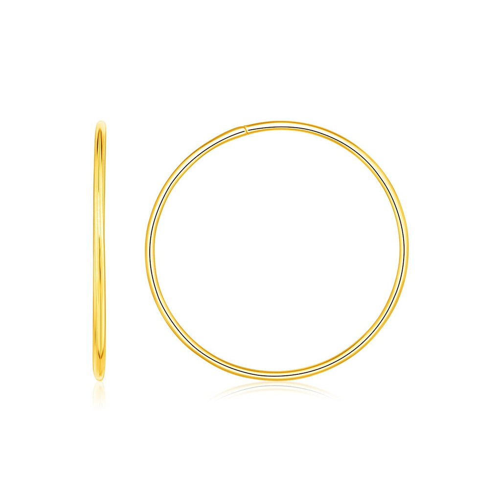 Endless Hoop Style Earrings in 14K Yellow Gold