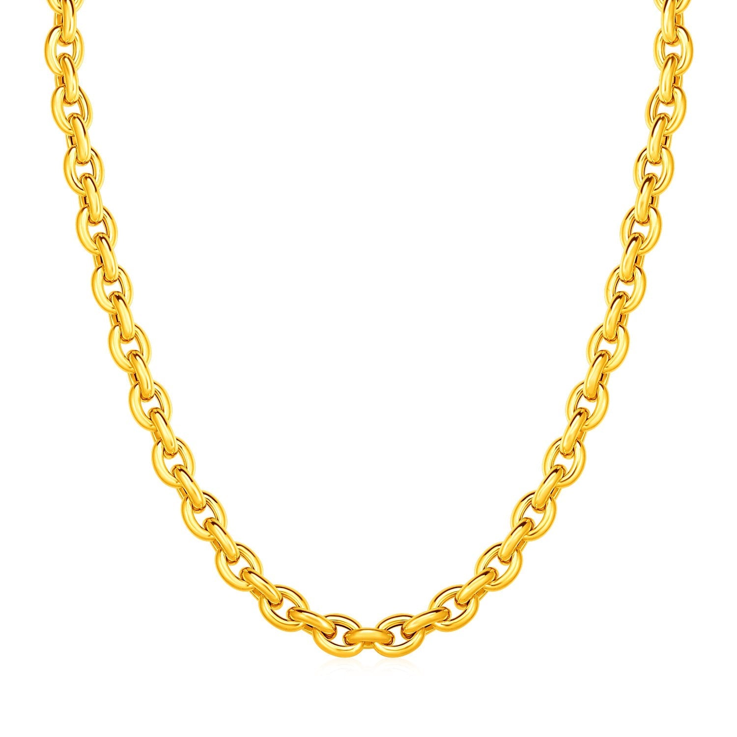 14k Yellow Gold Polished Oval Link Necklace