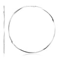 Sterling Silver Large Polished Round Hoop Earrings