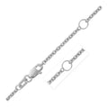 Double Extendable Cable Chain in 14k White Gold (1.9mm)