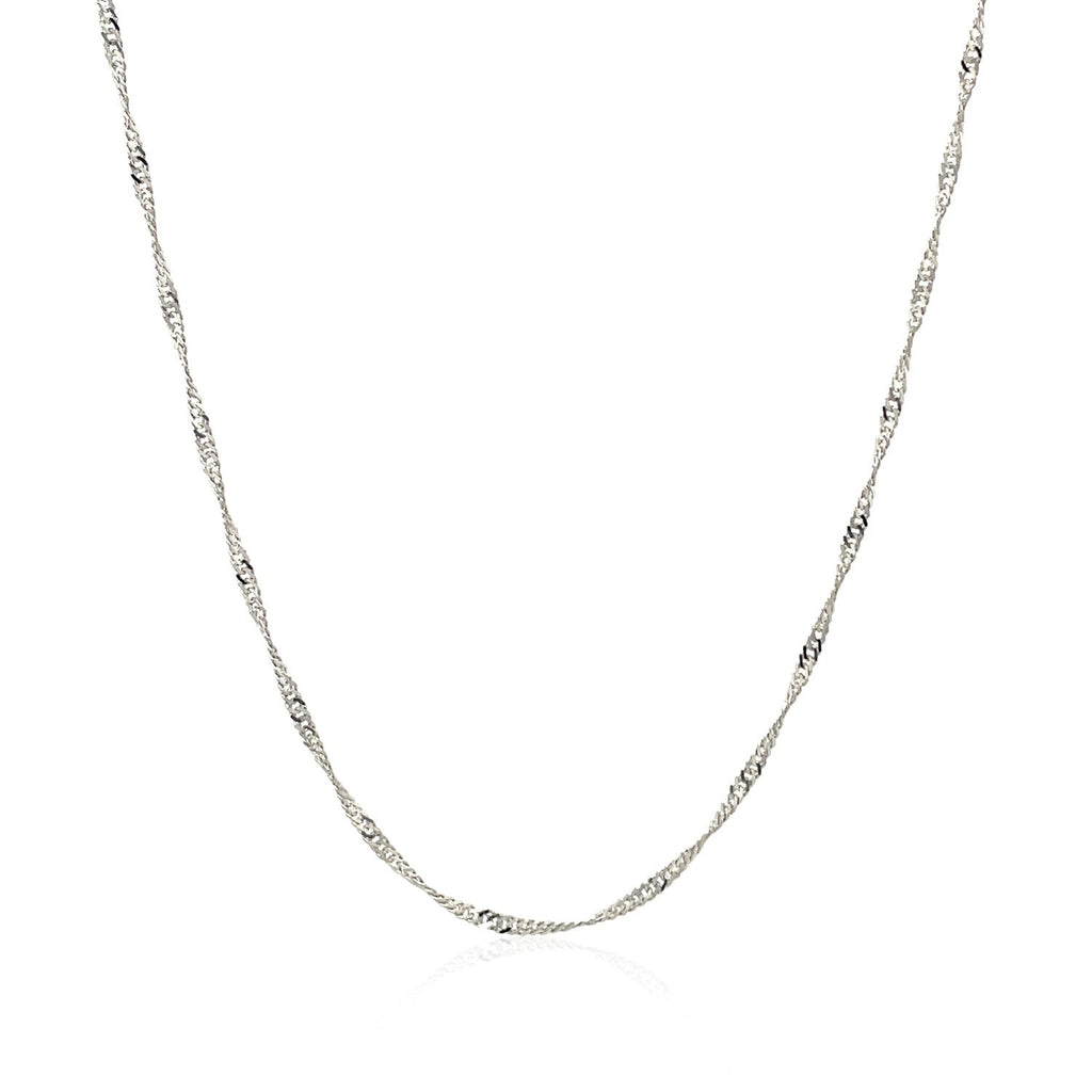 14k White Gold Singapore Chain 1.5mm