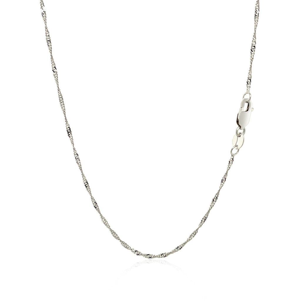 14k White Gold Singapore Chain 1.5mm
