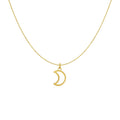 14k Yellow Gold Necklace with Moon