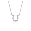 14k White Gold Horseshoe Design Diamond Pendant