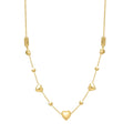 14k Yellow Gold Puff Heart Adjustable Necklace