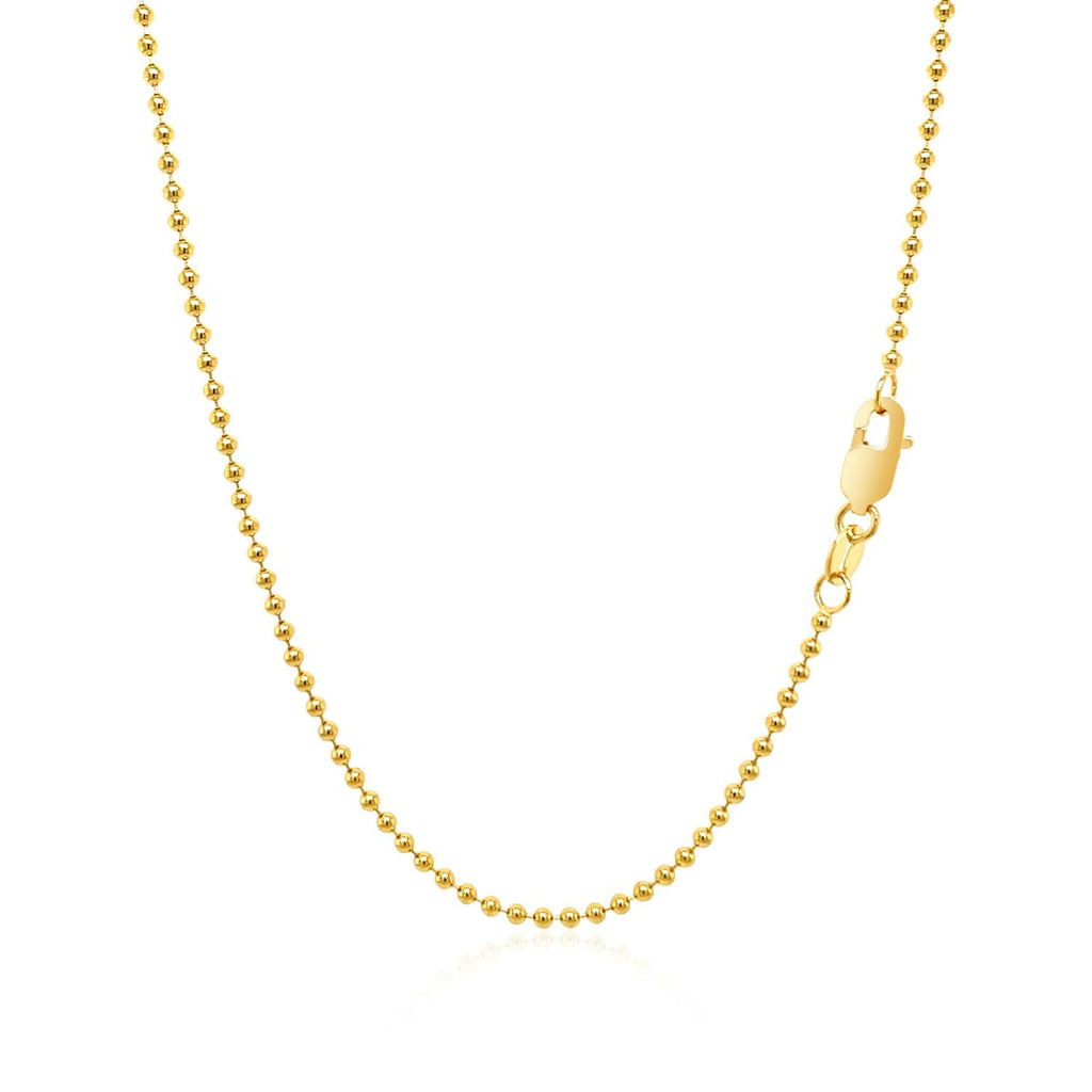 14k Yellow Gold Bead Chain 1.5mm