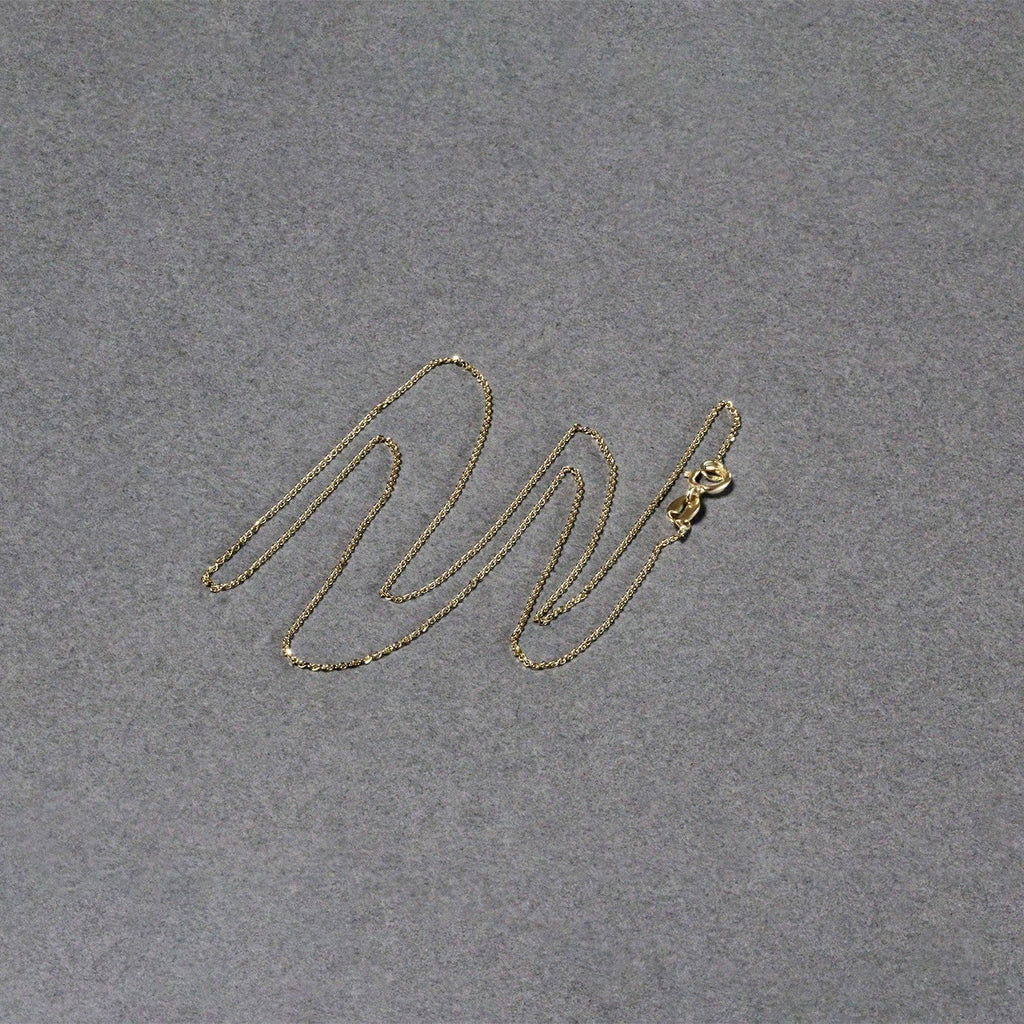 14k Yellow Gold Diamond Cut Cable Link Chain 0.7mm