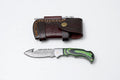 Green Micarta Damascus Gut Hook Hunting Knife TK-441