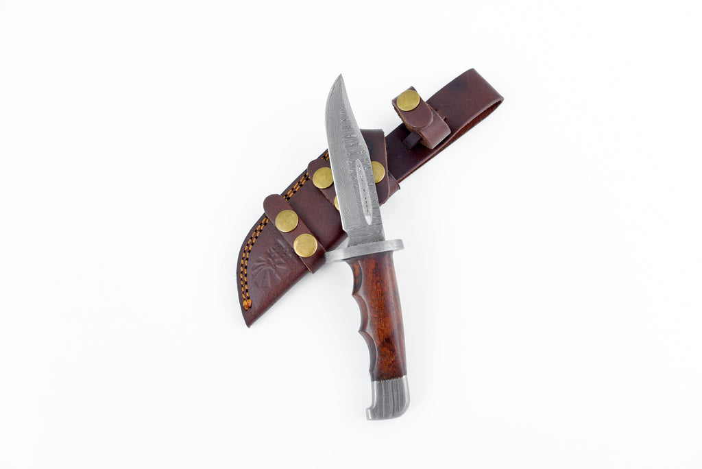 Damascus Hunting Knife Full Tang with Damascus Hilt Custom Titan Hunter TD-216