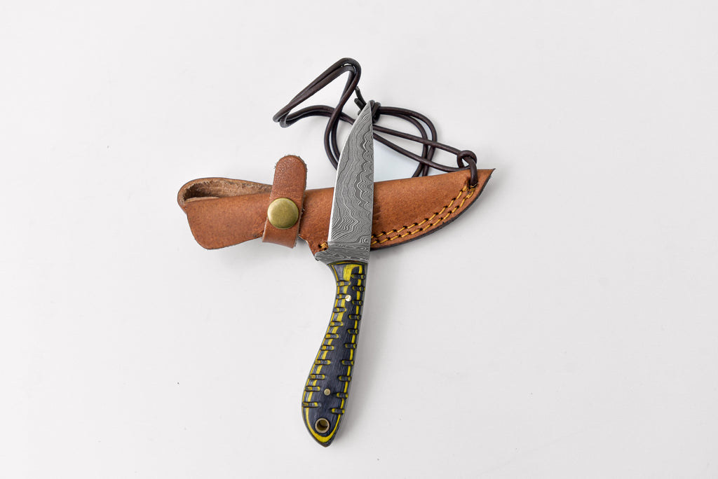 Neck style Damascus knife by Titan TD-208