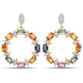 4.12 Carat Genuine Multi Sapphire .925 Sterling Silver Earrings