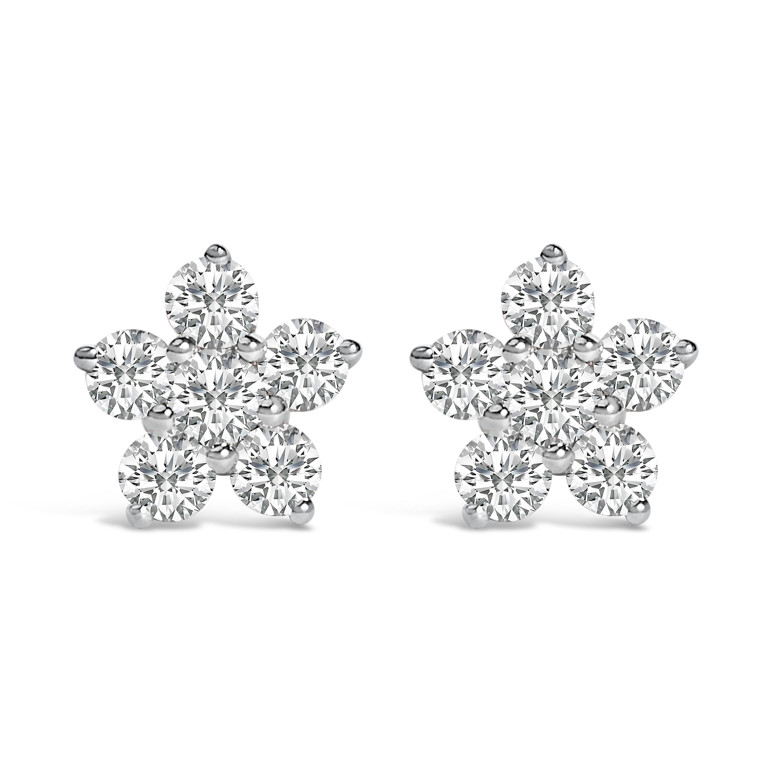 10K White Gold 1/2 Cttw Lab Grown Diamond Star Stud Earrings