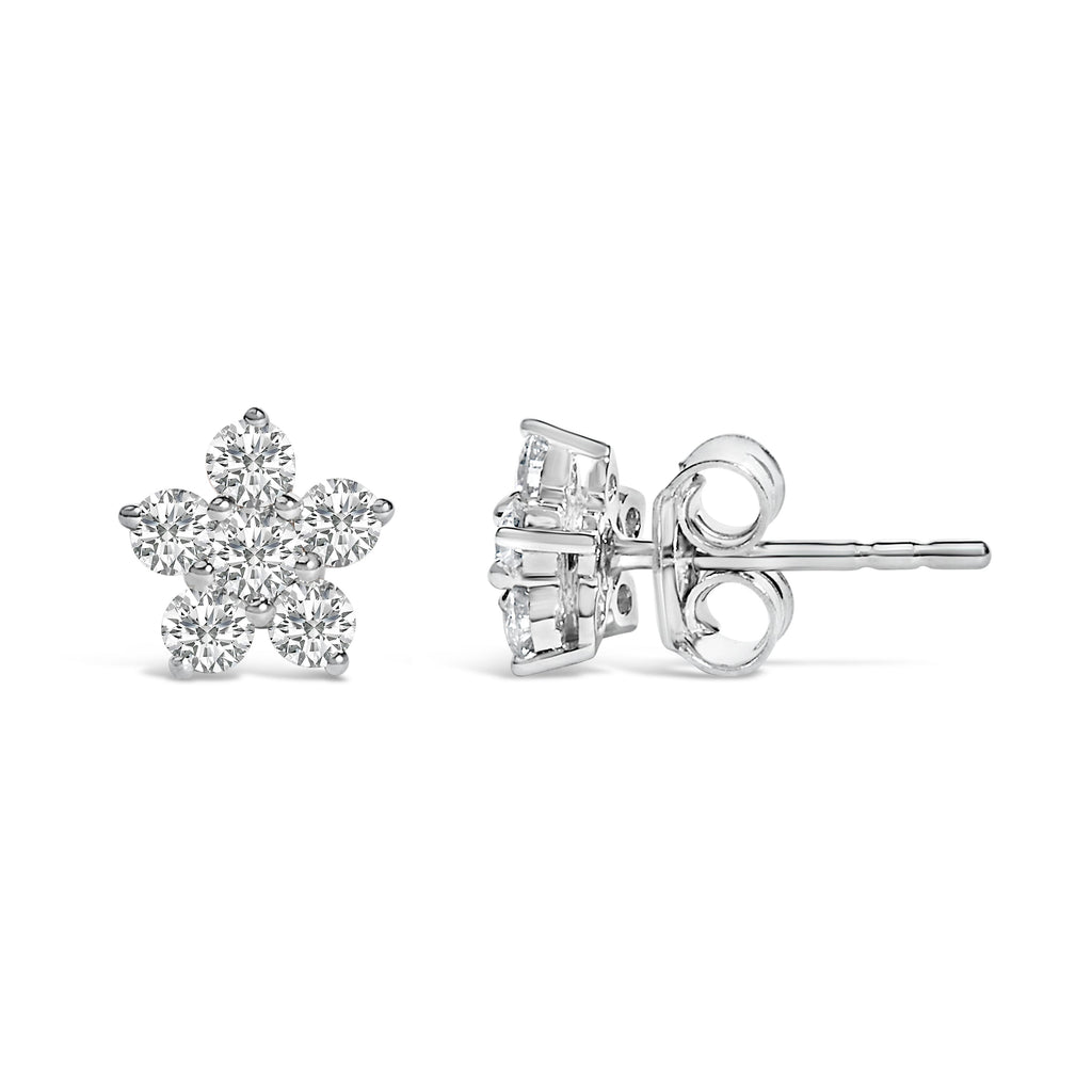 10K White Gold 1/2 Cttw Lab Grown Diamond Star Stud Earrings