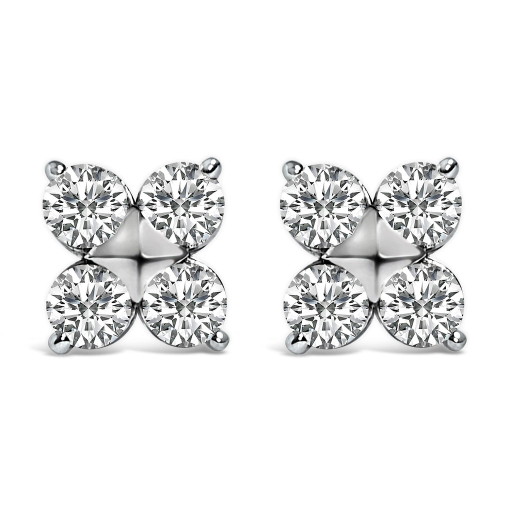 10K White Gold 1/2 Cttw Lab Grown Diamond Snowflake Stud Earrings