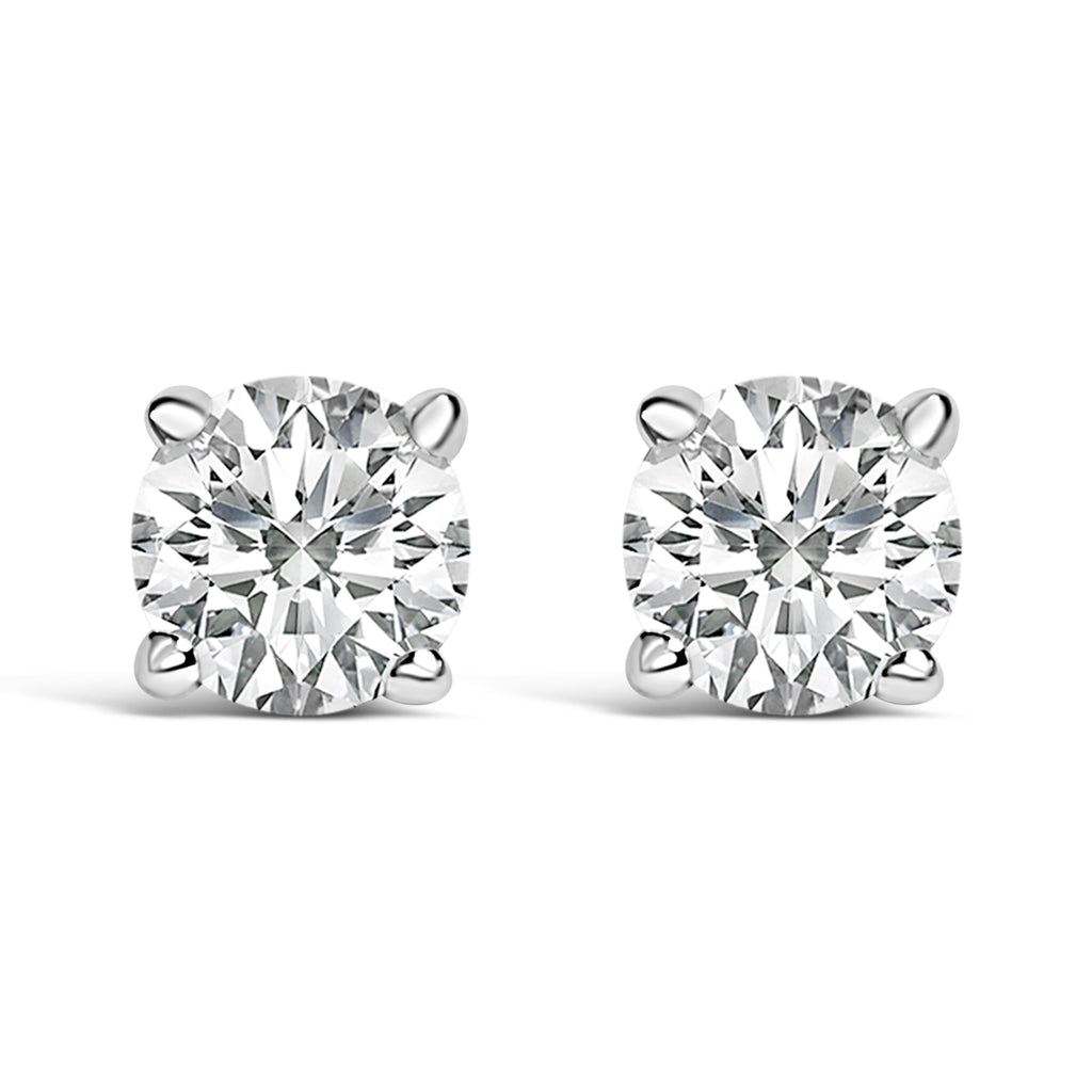 14K White Gold 1/2 Cttw Lab Grown Diamond Solitaire Stud Earrings