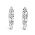 10K White Gold 1/5 Cttw Lab Grown Diamond Three Stone Huggie Hoop Earrings