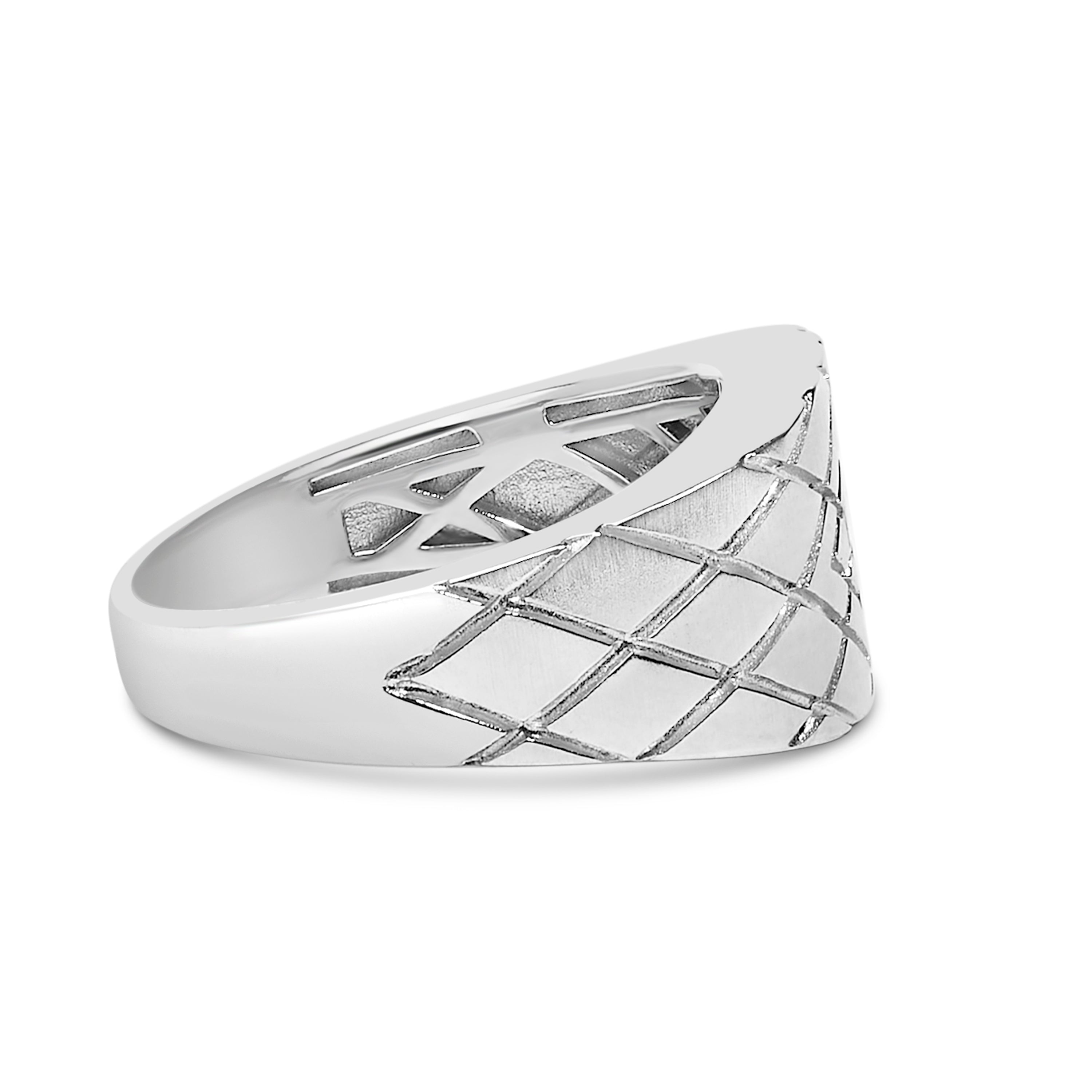 Sterling Silver Diamond Accent Geometric Band Ring