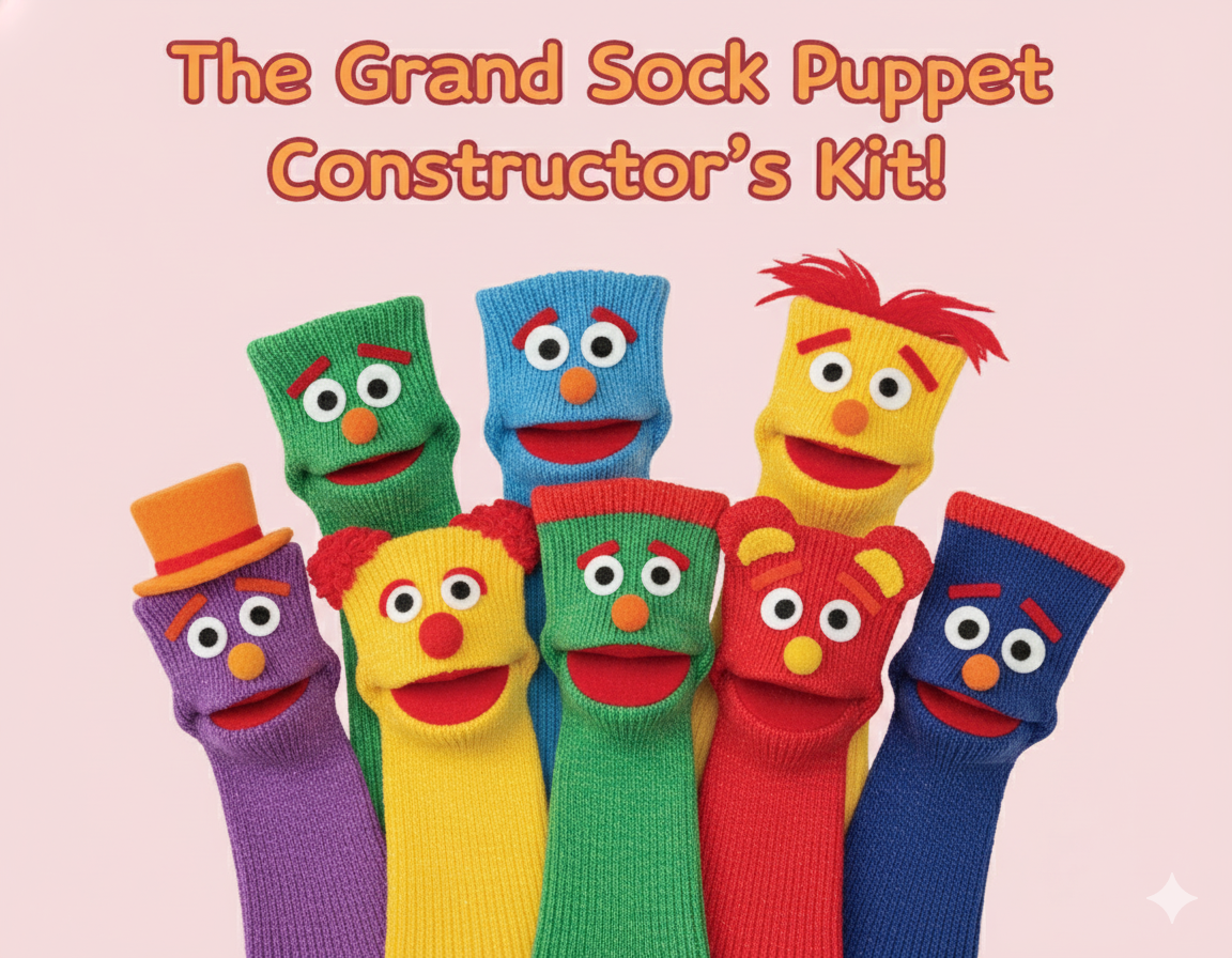 The Grand Sock Puppet Constructor's Kit! 🎭 A Mystery Box of Raw Materials & Creative Potential!