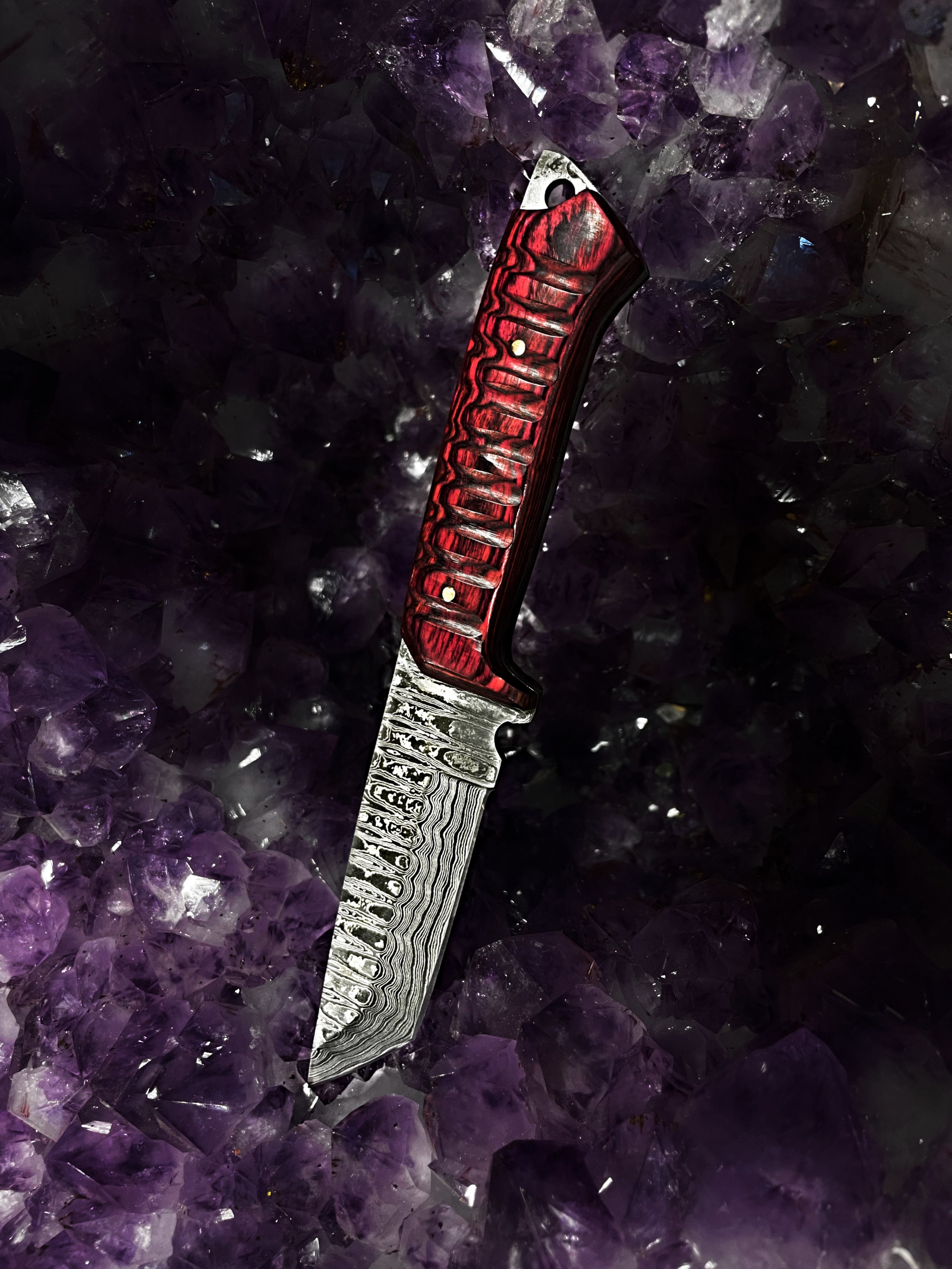 A 2. Titan Diver - Damascus steel/ EDC / cherry wood TD-275