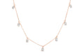 14K Rose Gold 1 3/8 Cttw Oval Lab Grown Diamond Dangle Station Necklace - 17" Inches