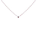 Sterling Silver Rhodolite Enamel Bead Chain Necklace 18 Inch