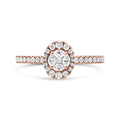 18K Rose Gold 1/2 Cttw Composite Marquise Composite Diamond Oval Shaped Halo Engagement Ring (F-G Color, VS1-VS2 Clarity) - Ring Size 7