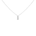 14K White Gold 1/2 Cttw Lab Grown Diamond Three Stone Pendant Necklace